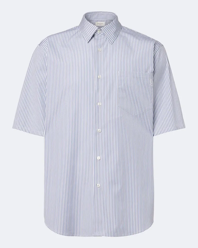 Saint Laurent Camicia Cassandre in cotone a righe Multicolore