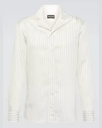 Giorgio Armani Camicia in misto lyocell Bianco