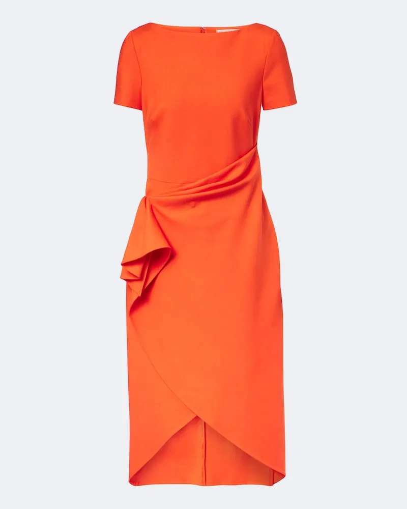 Oscar de la Renta Abito midi in misto lana Arancione