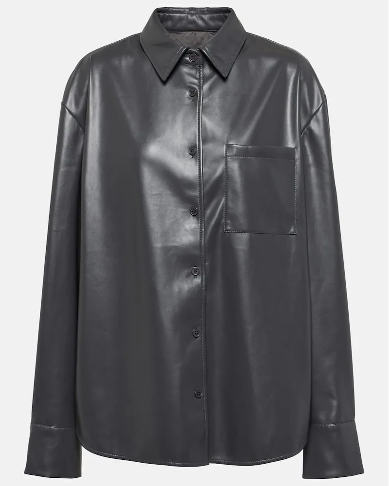 FRANKIE Shop Camicia Chrissie in similpelle Grigio