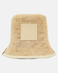 Jacquemus Cappello da pescatore Le Bob Soli in rafia Bianco