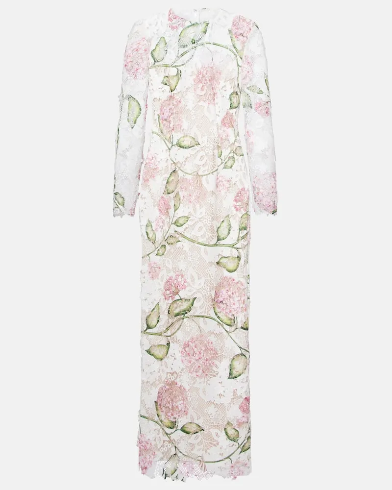 Oscar de la Renta Abito midi in pizzo Bianco