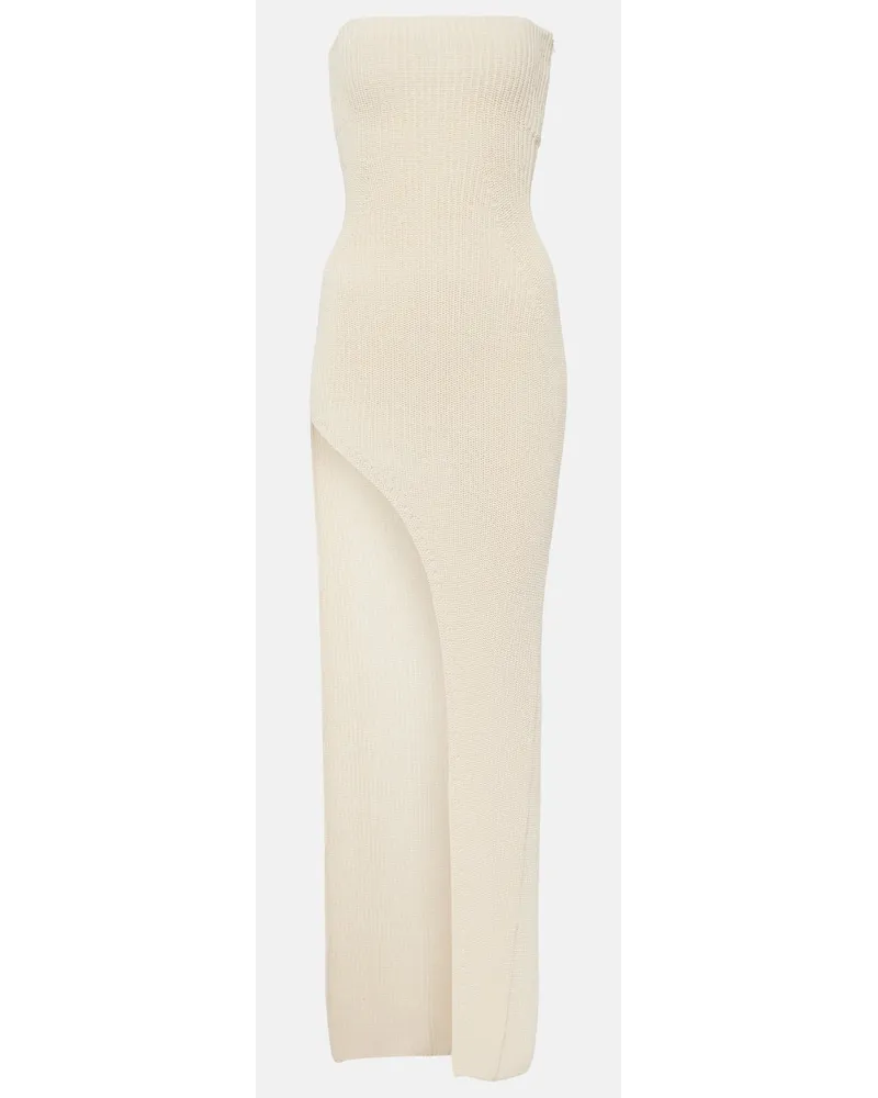 Aya Muse Abito lungo Baika in misto cotone Bianco