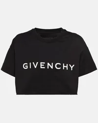 Givenchy T-shirt cropped con logo Nero