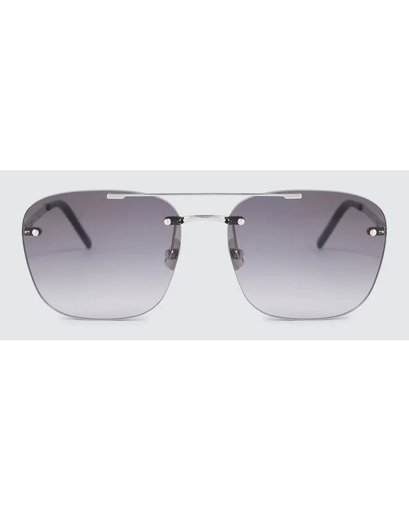 Saint Laurent Occhiali da sole SL 309 senza montatura Argento