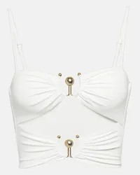 Christopher Esber Top bikini Orbit con cut-out Bianco