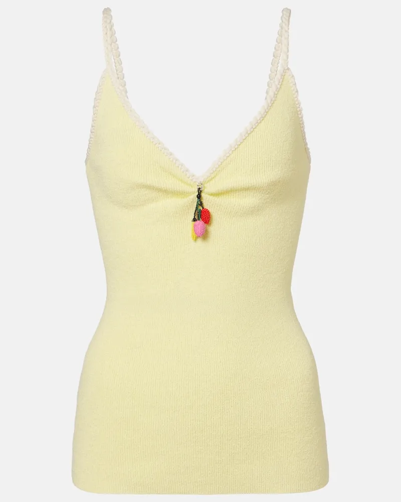 Prada Top in misto cotone bouclé Giallo
