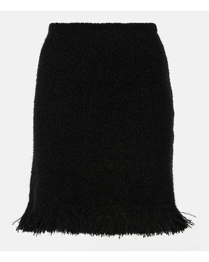 Chloé ChloÃ© Minigonna in misto lana con frange Nero