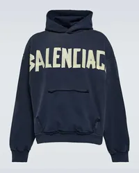 Balenciaga Felpa Tape in jersey di cotone con logo Blu