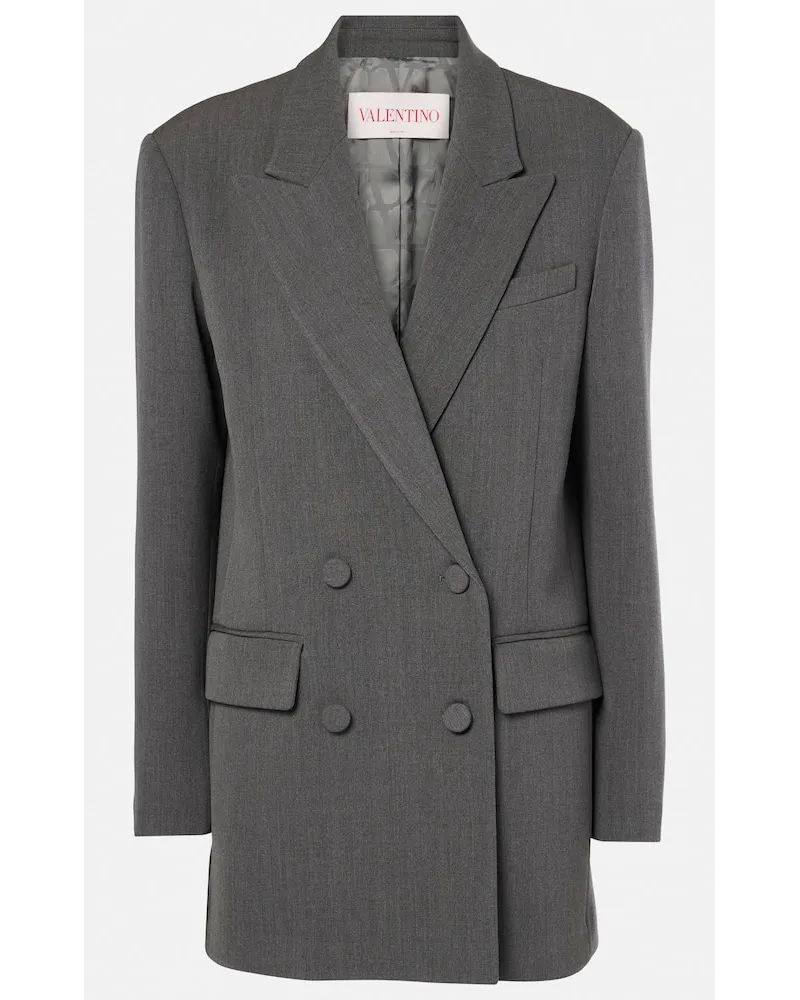Valentino Garavani Blazer in gabardine di lana Grigio