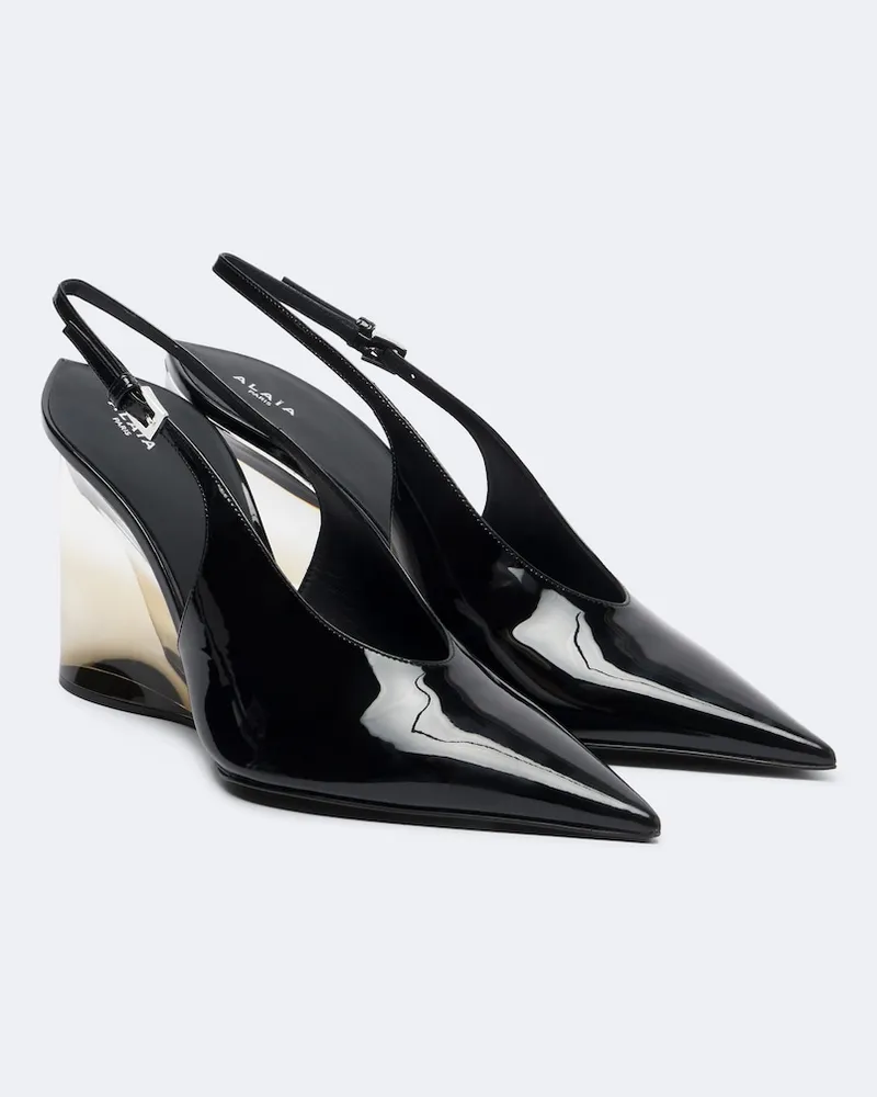 Alaïa Alaïa Pumps Invisible in vernice con zeppa Nero