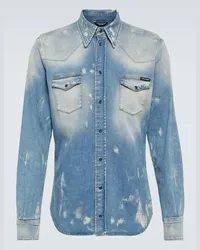 Dolce & Gabbana Camicia di jeans distressed Multicolore