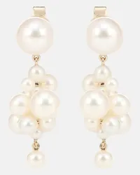 Sophie Bille Brahe Orecchini Botticelli in oro 14kt con perle Bianco