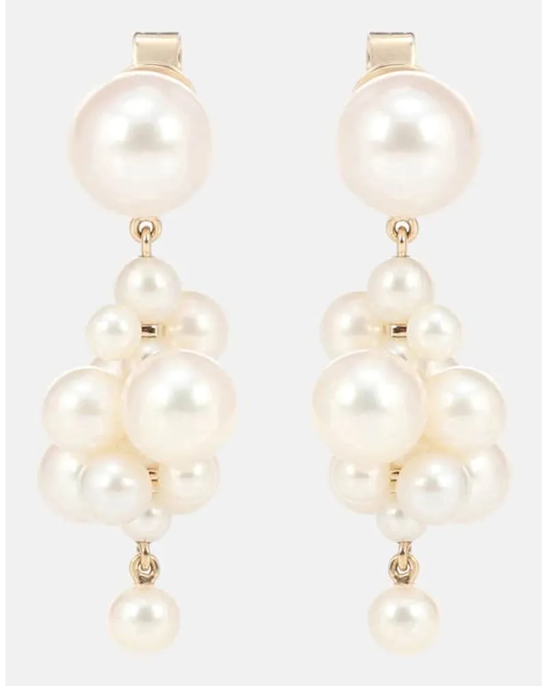 Sophie Bille Brahe Orecchini Botticelli in oro 14kt con perle Bianco