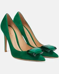 Gianvito Rossi Pumps Jaipur 105 in suede con cristalli Verde