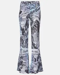 Acne Studios Pantaloni flared a vita media con stampa Multicolore