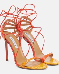 Aquazzura Sandali Bellissima 105 in pelle stampata Arancione