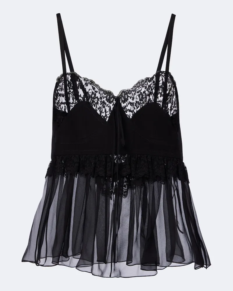 Chloé Chloé Top in seta crêpe de chine Nero