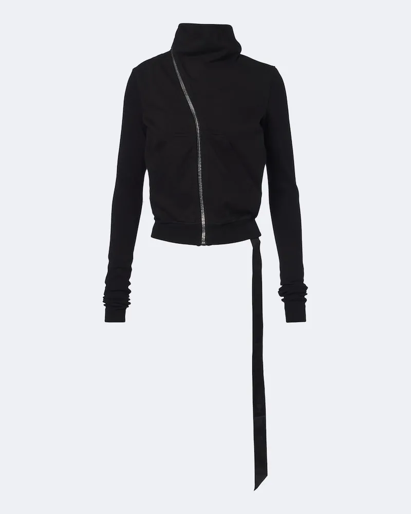 Rick Owens DRKSHDW – Felpa Mountain in cotone con zip Nero