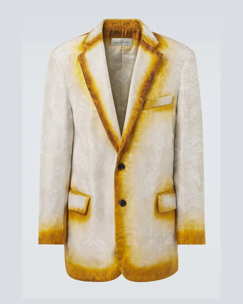 Dries van Noten Blazer in jacquard di seta Bianco