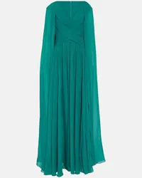 Elie Saab Abito lungo in misto seta Verde