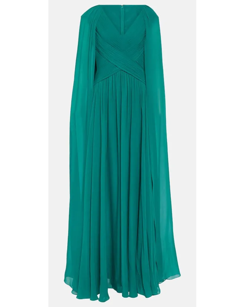 Elie Saab Abito lungo in misto seta Verde