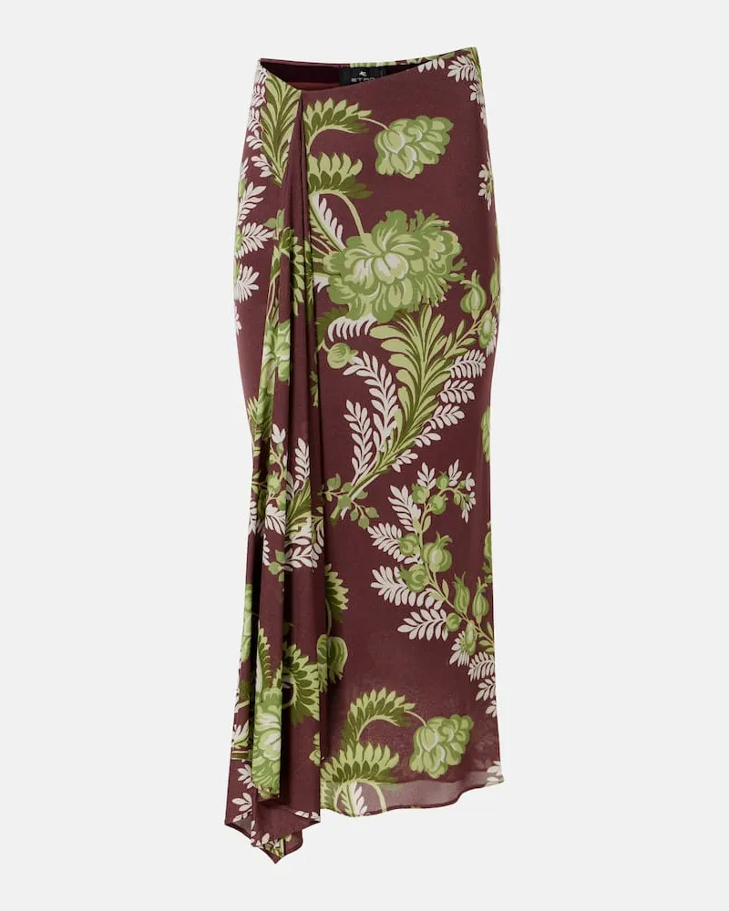 Etro Gonna midi con stampa floreale Multicolore