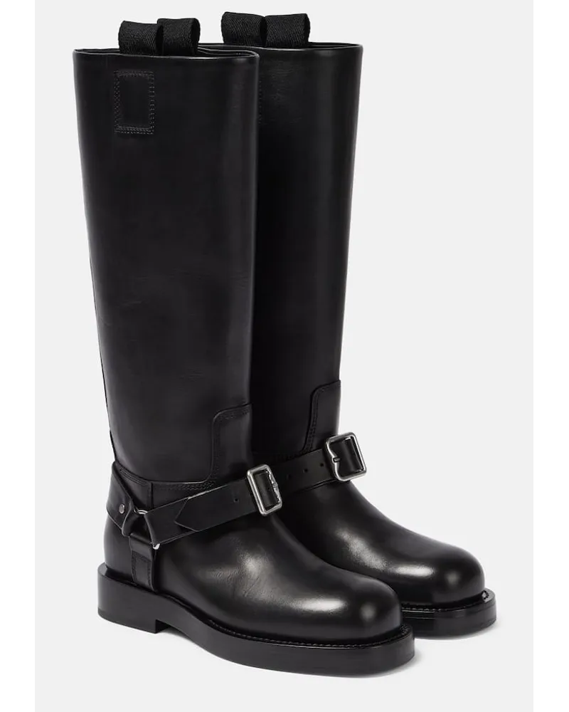 Burberry Stivali Saddle in pelle Nero