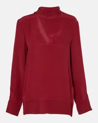 Victoria Beckham Blusa in seta con foulard Rosso