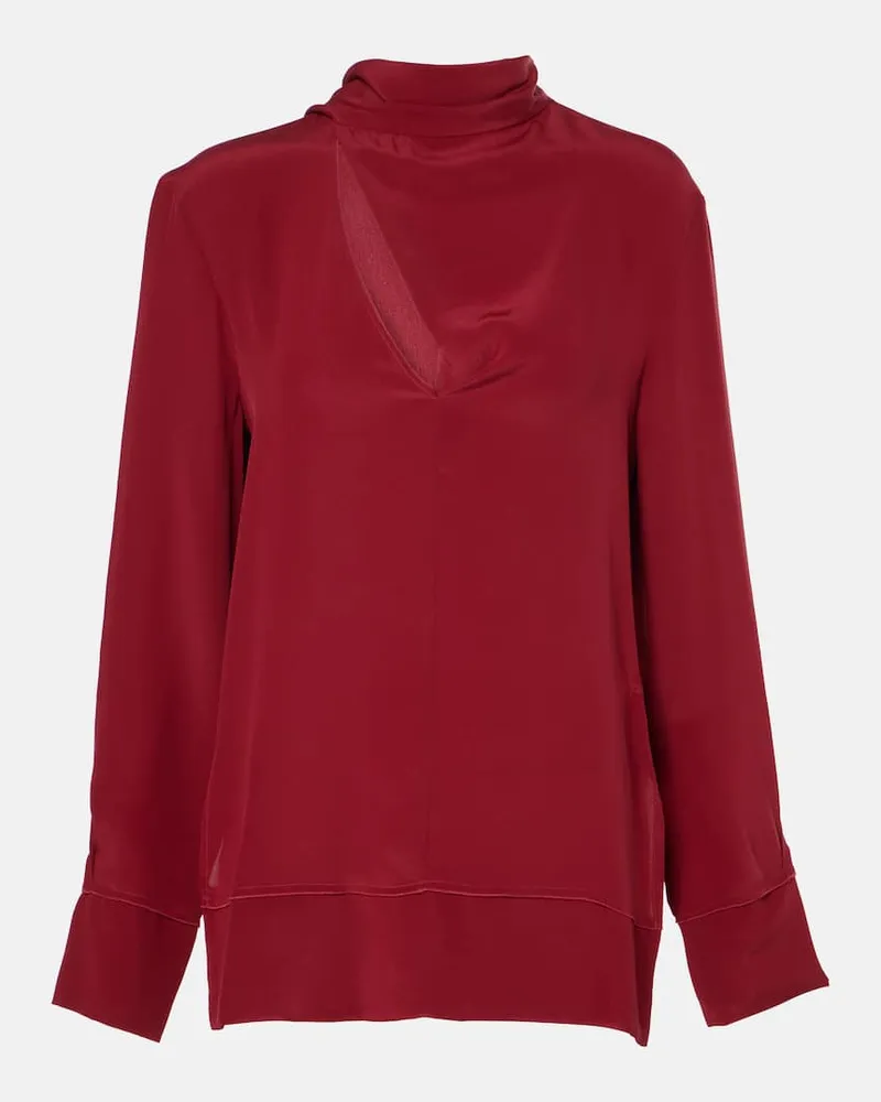 Victoria Beckham Blusa in seta con foulard Rosso