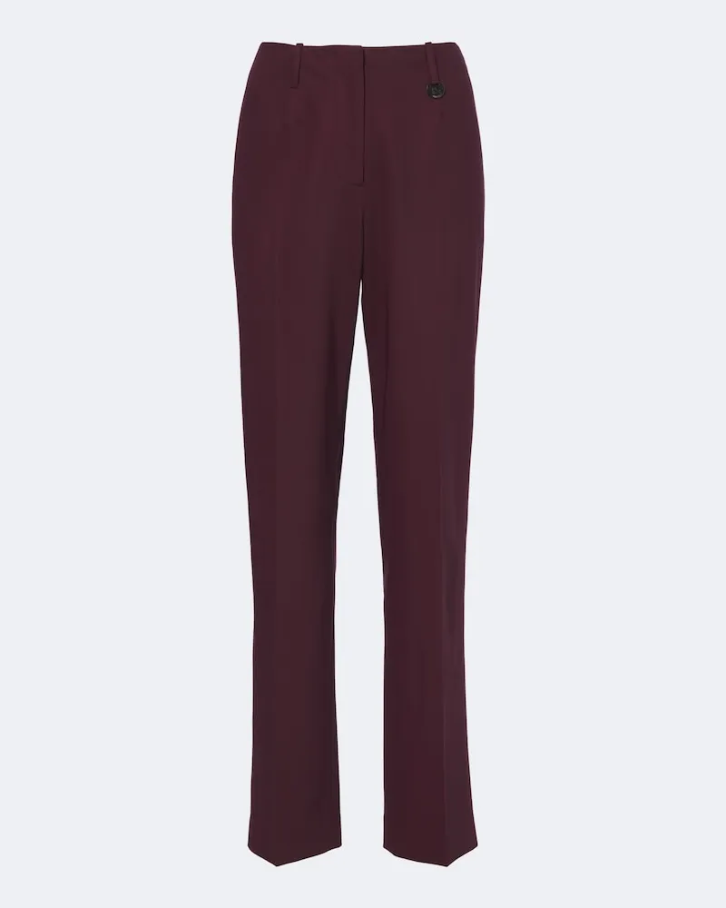 Burberry Pantaloni dritti in lana Borgogna