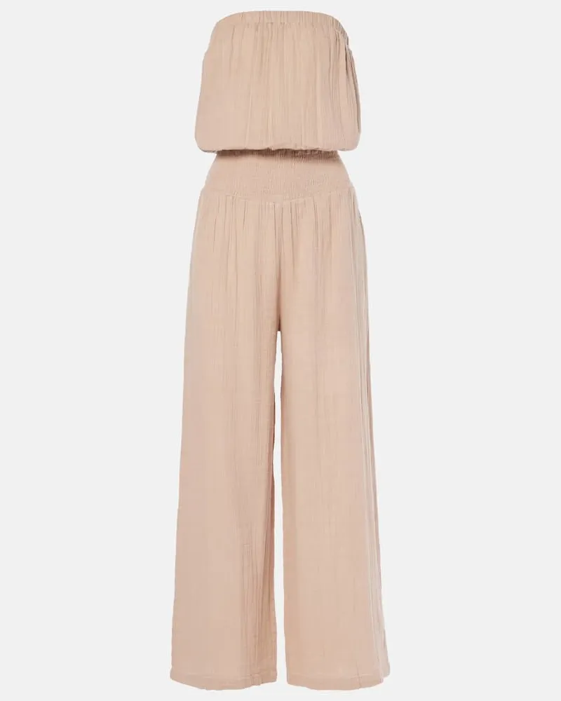 Melissa Odabash Jumpsuit Naomi in cotone Beige