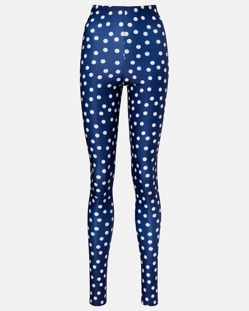 Jean Paul Gaultier Leggings in jersey a pois Blu