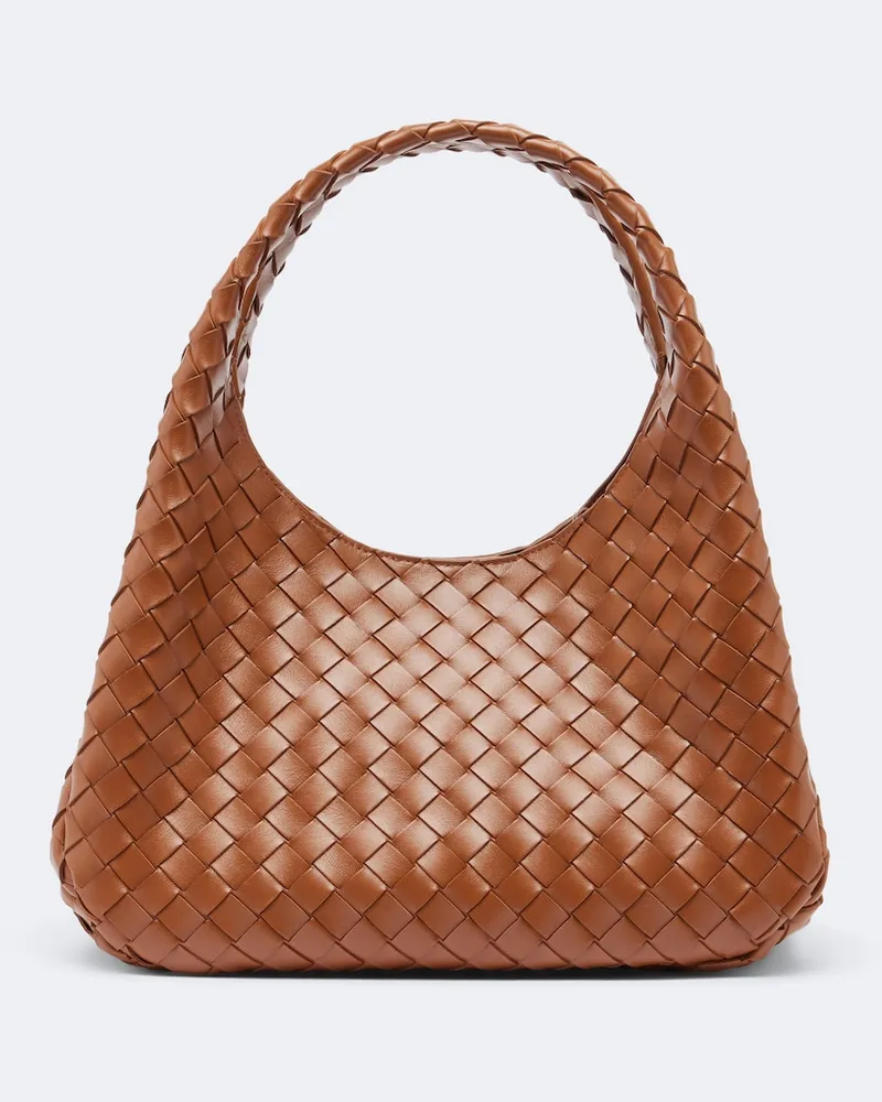 Bottega Veneta Borsa a spalla Campana Medium in pelle Marrone