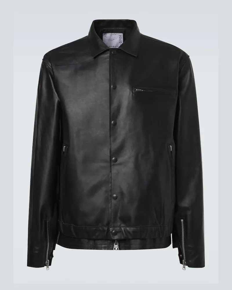 Sacai Giacca blouson in pelle Nero