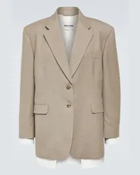 Miu Miu Blazer in gabardine di lana Beige