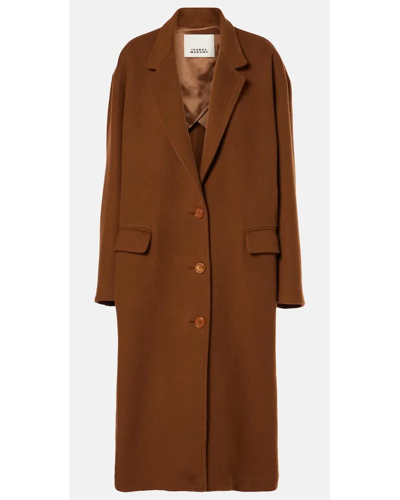 Isabel Marant Cappotto Efezia in lana, cashmere e seta Marrone