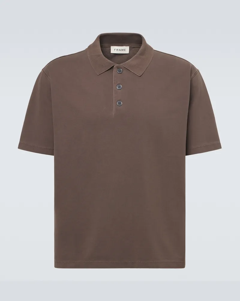 Frame Denim Polo in piquÃ© di cotone Marrone