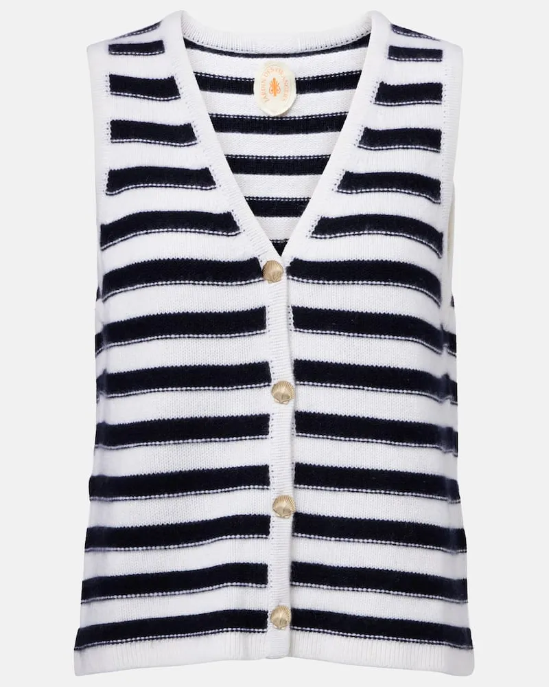 Jardin des Orangers Gilet in cashmere a righe Bianco