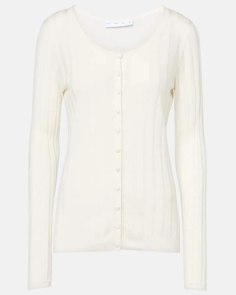 Proenza Schouler White Label  - Cardigan Hattie in maglia a coste Bianco