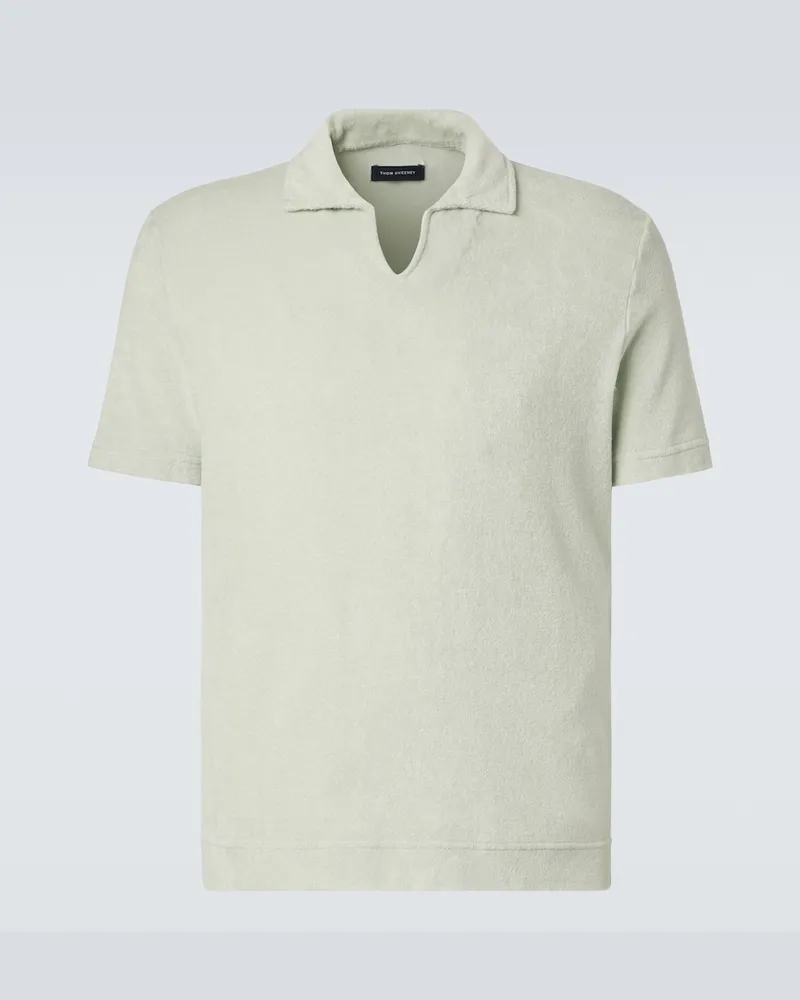 Thom Sweeney Polo in spugna di cotone Verde