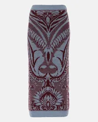 Etro Gonna midi in jacquard di lana Multicolore