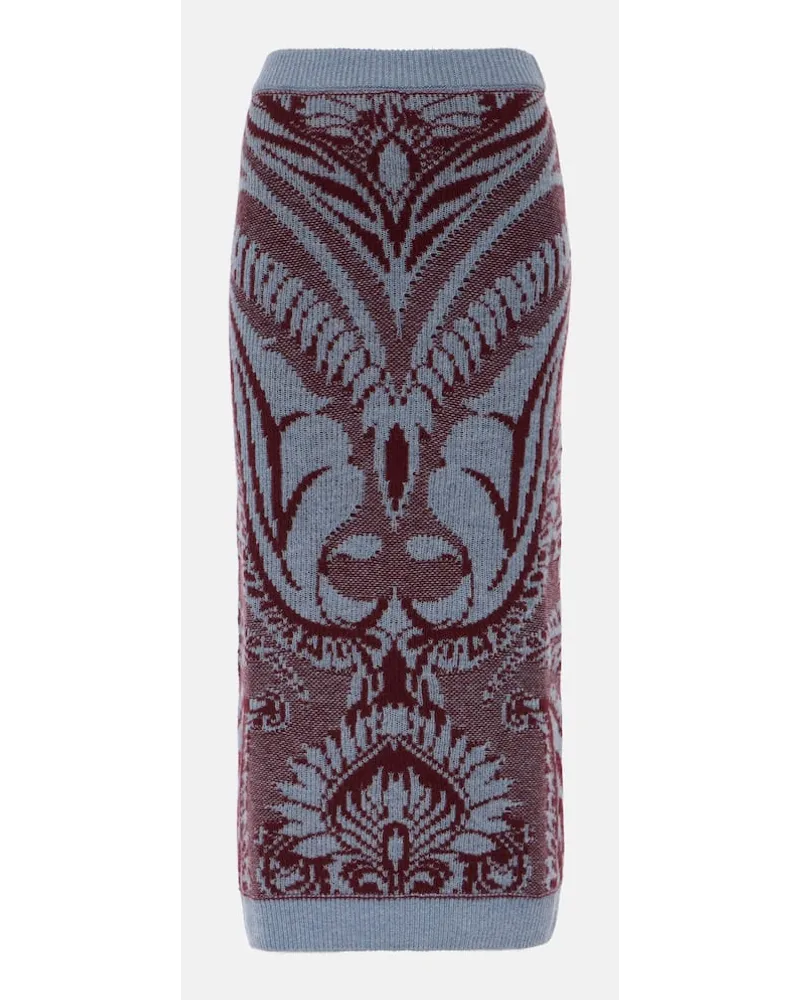 Etro Gonna midi in jacquard di lana Multicolore