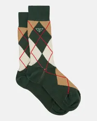 Prada Calze Argyle in misto cotone Multicolore