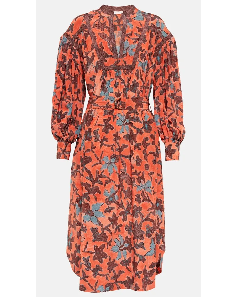Ulla Johnson Abito midi Taiana con stampa Multicolore