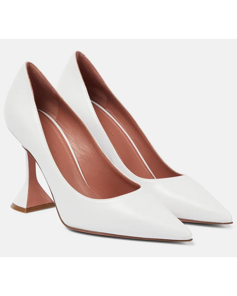 Amina Muaddi Pumps Ami in pelle Bianco