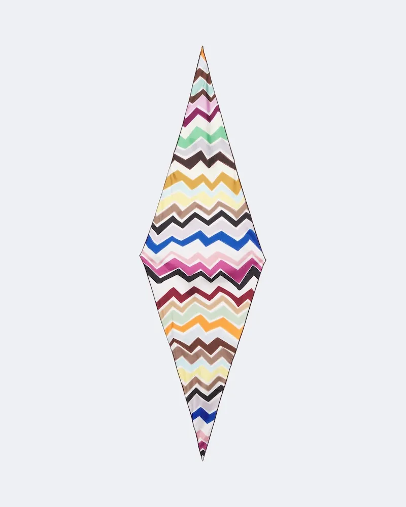 Missoni Foulard in twill di seta a zig zag Multicolore