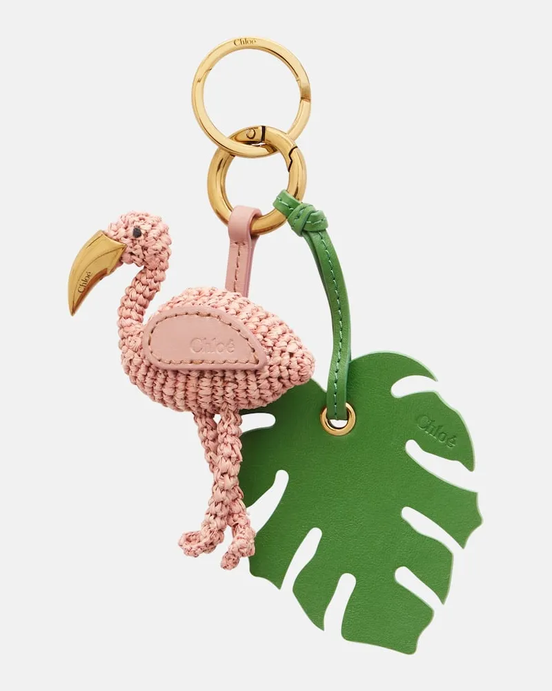 Chloé ChloÃ© Portachiavi ChloÃ© Symbols Flamingo in rafia Rosa