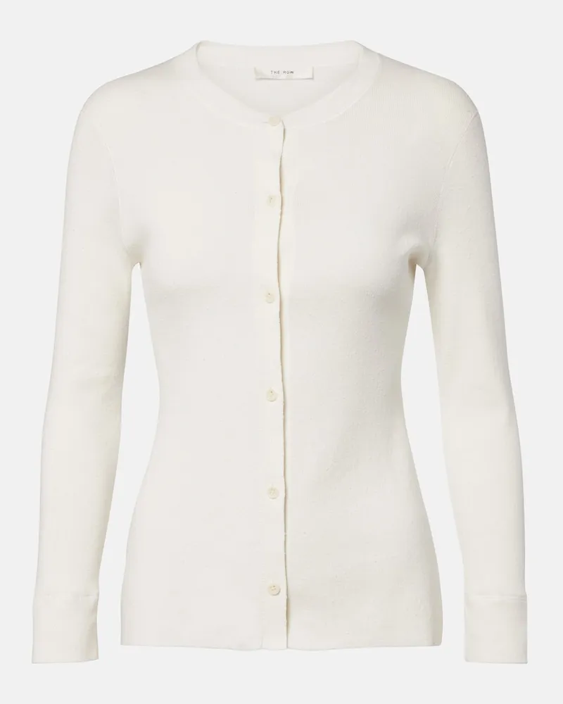 The Row Cardigan Okino in cotone e seta Bianco