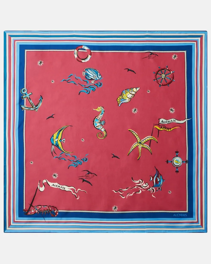 ALEMAIS AlÃ©mais Foulard in seta con stampa Rosso